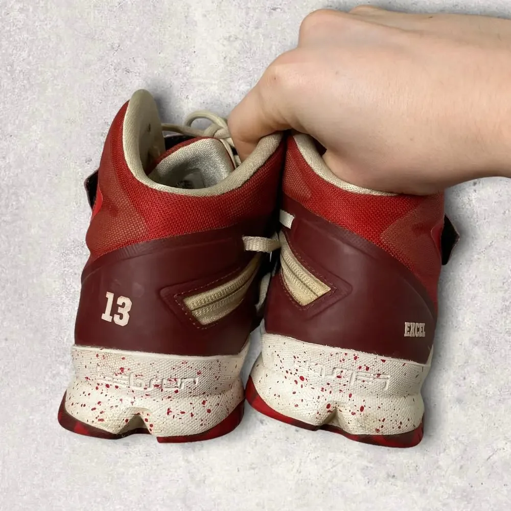 Vintage Y2K Lebron 8 Soldier Basketball Shoes Mens 11.5 Red White Swoosh